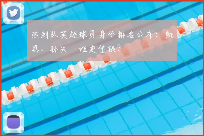 热刺队英超球员身价排名公布：凯恩、孙兴慜谁更值钱？