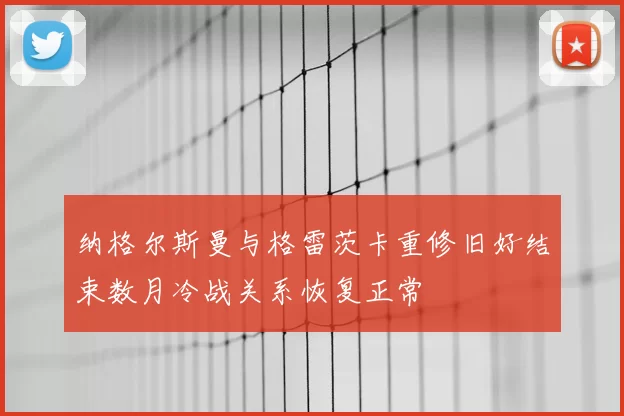 纳格尔斯曼与格雷茨卡重修旧好结束数月冷战关系恢复正常